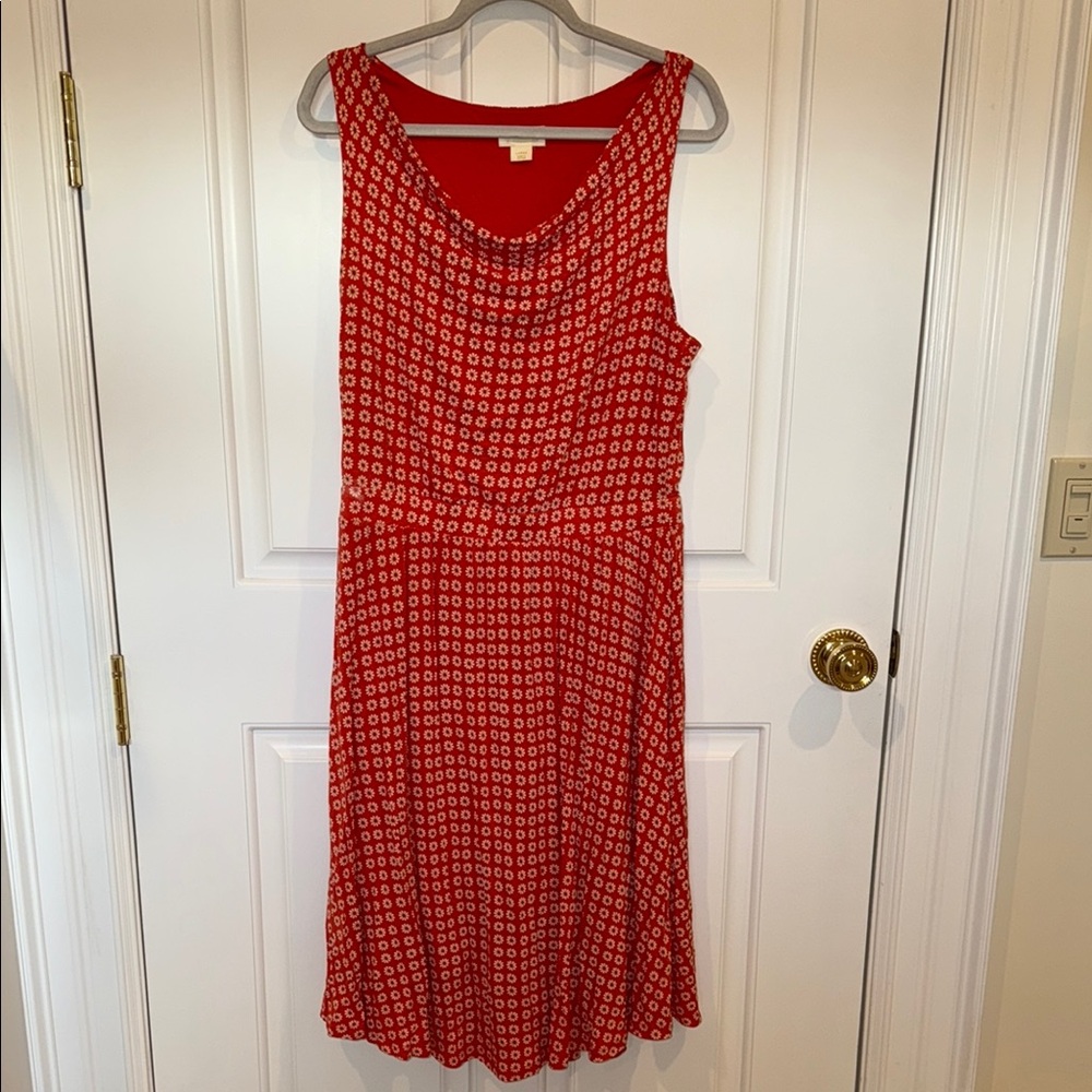 Orange Patterned Sleeveless Dress